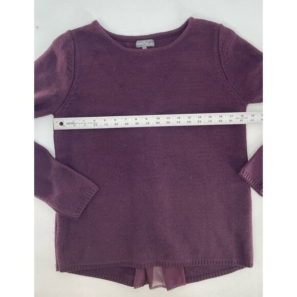 Market & Spruce Women’s Maroon Purple Split Back Knit Sweater Size Small - Picture 9 of 9